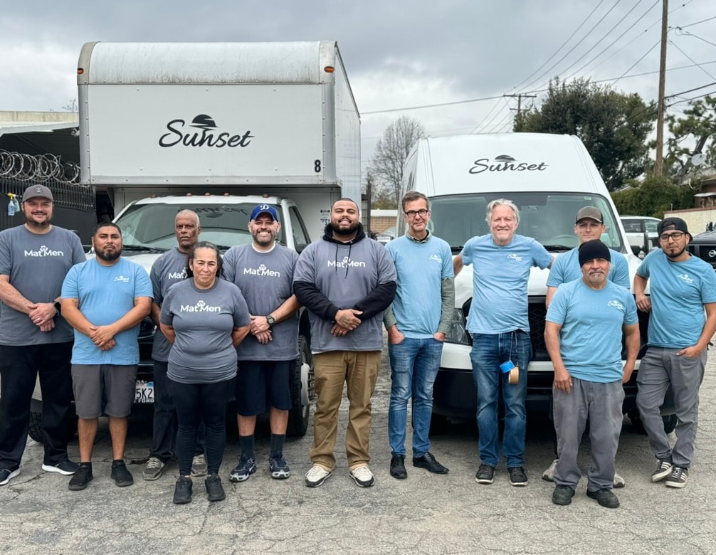 Mat Men full crew team photo with Sunset trucks