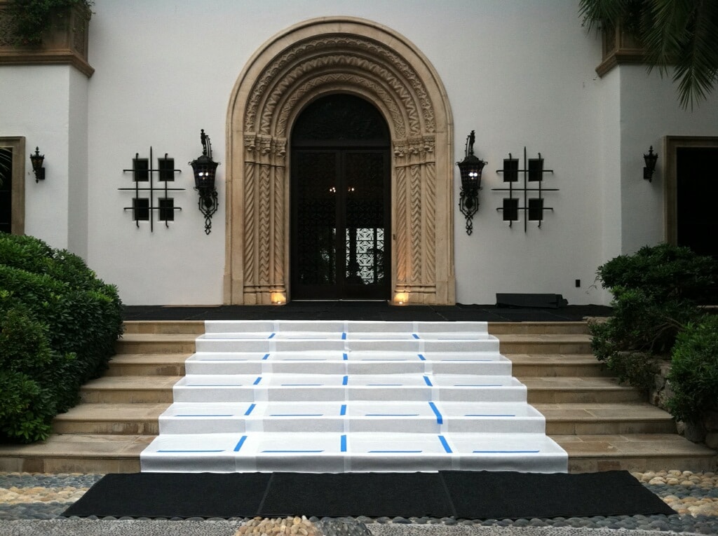 Mat Men protecting exterior steps